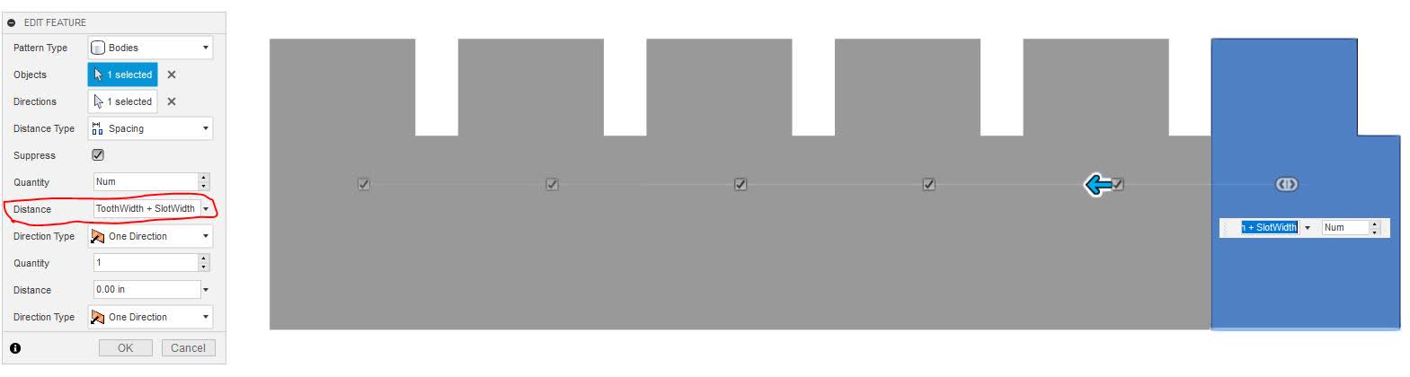 Parameterizing Rectangular Tool Distance