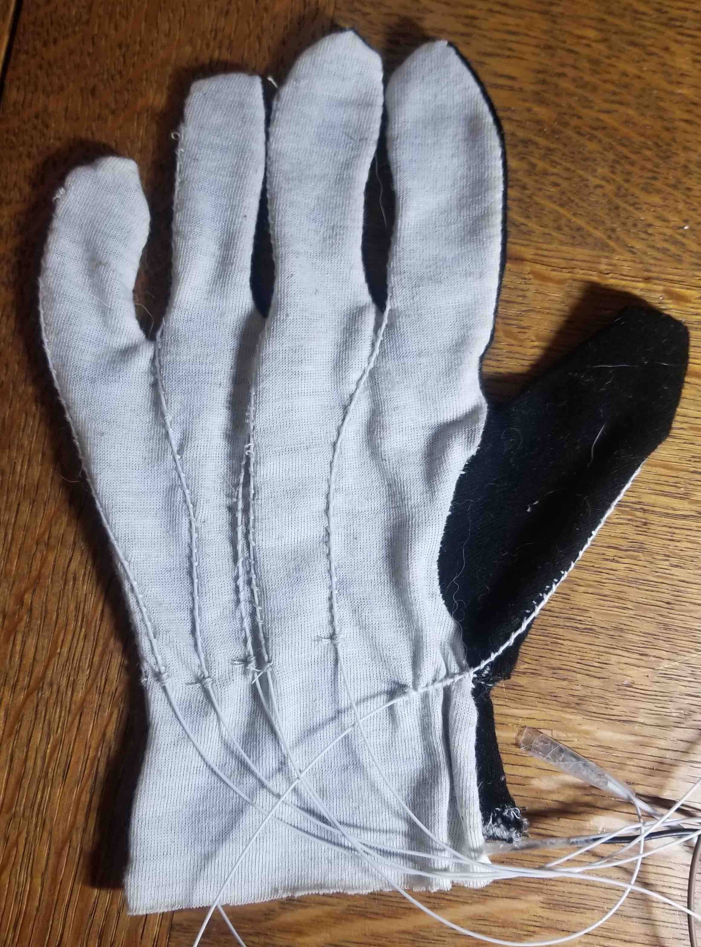 The voltage divider VR glove back.