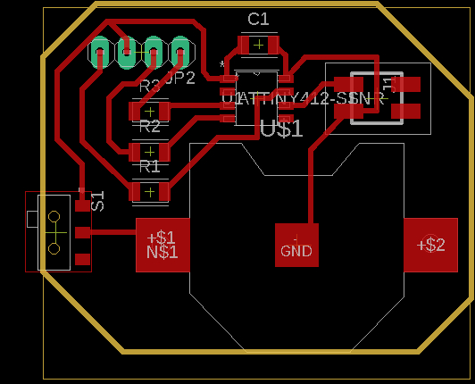 The board with all the traces.