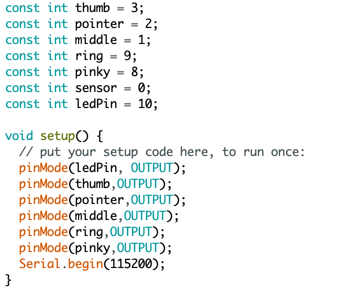 Code setup.