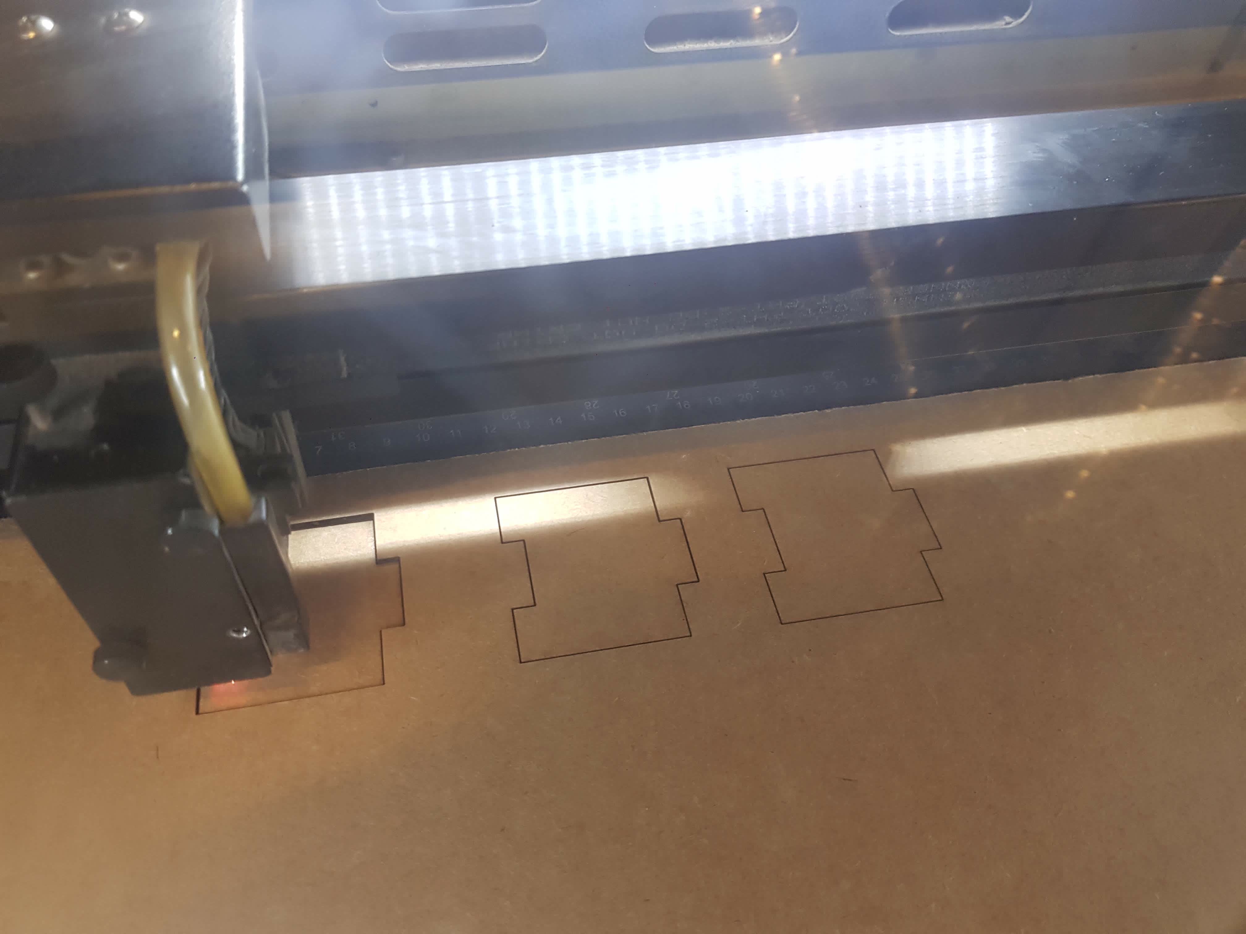 Laser Cutter Characterization Test Cutting