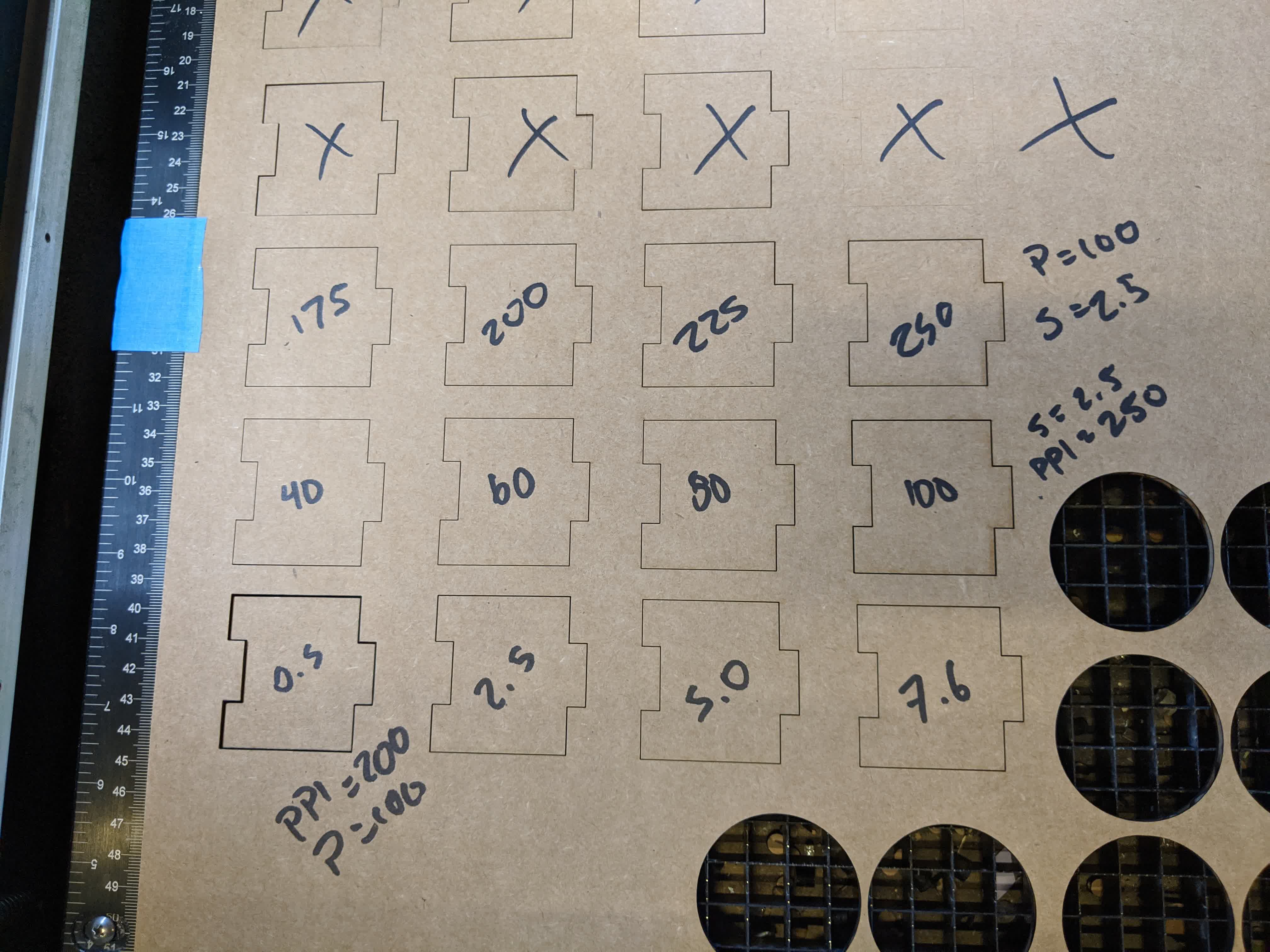 Laser Cutter Characterization Test Finished